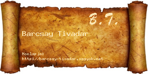 Barcsay Tivadar névjegykártya